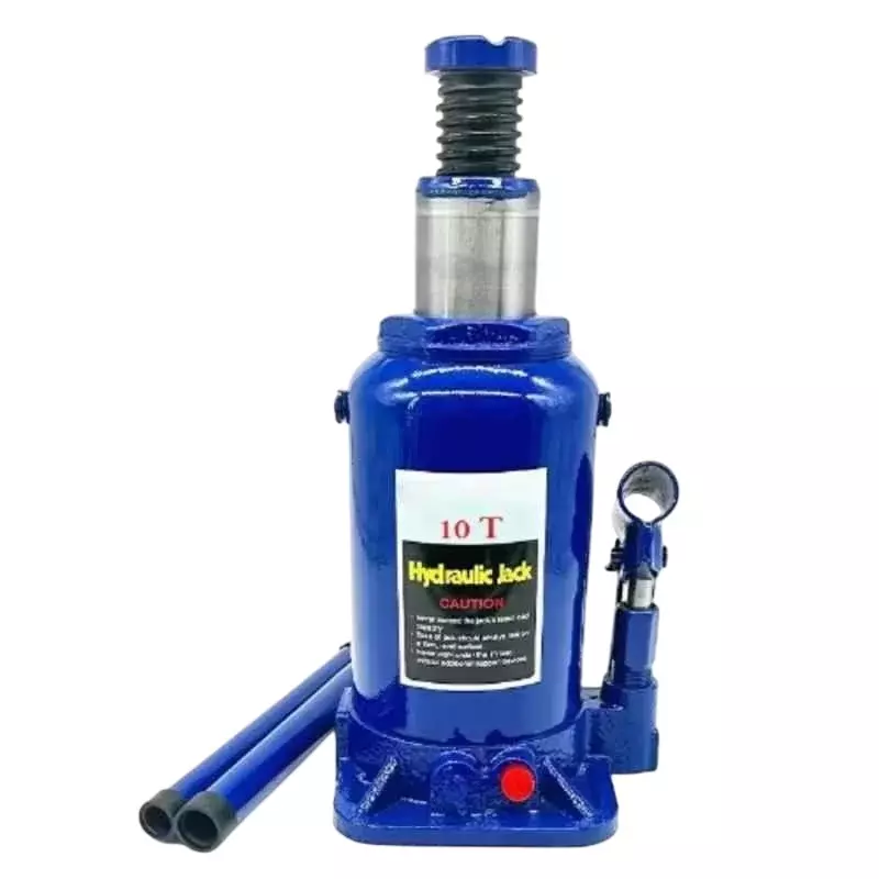 Imported 10 Ton Hydraulic Bottle Jack with Oil Seal Kit, Mild Steel Body and 390 mm Lifting Height, HIJ10
