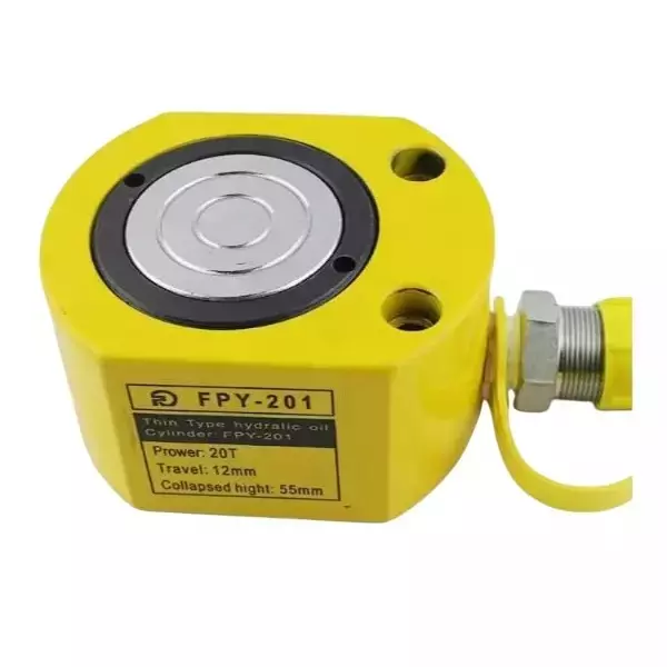 Hartley  Hydraulic Cylinder Jack with Hand Pump Kit 20 Ton (20000 Kg) Load Capacity Alloy Steel  Yellow, FPY-20+180