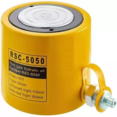 Hartley  Hydraulic Cylinder Jack with Hand Pump Single Acting Kit 50 Ton (50000 Kg) Load Capacity Metal  Yellow, RSC-5050+700