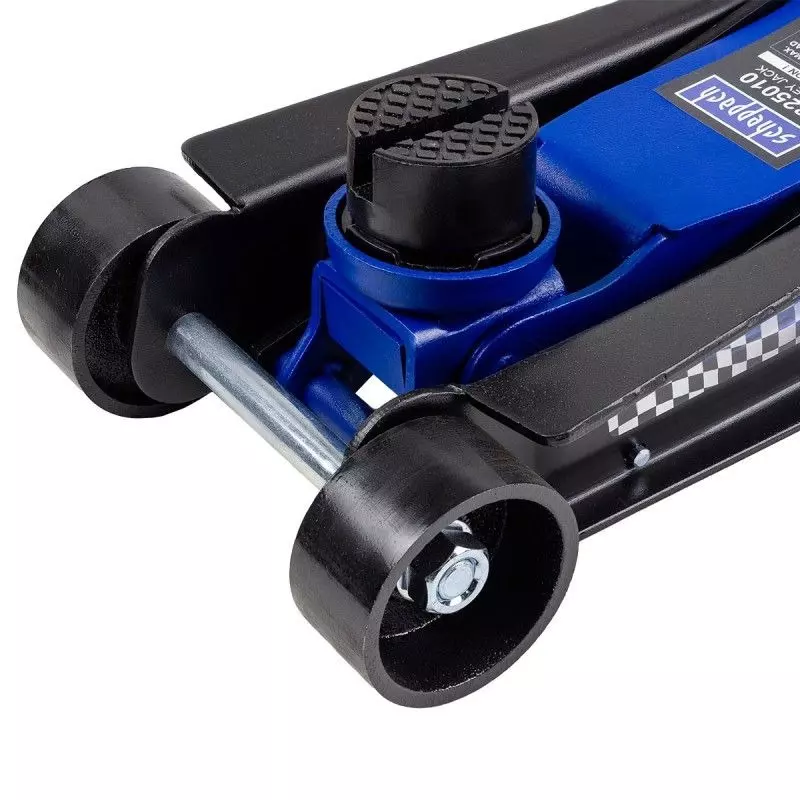 Scheppach Low Profile Hydraulic Jack with Rubber Pad 2500 Kg Load Capacity 385 mm Maximum Lifting Height, Sch-T825010