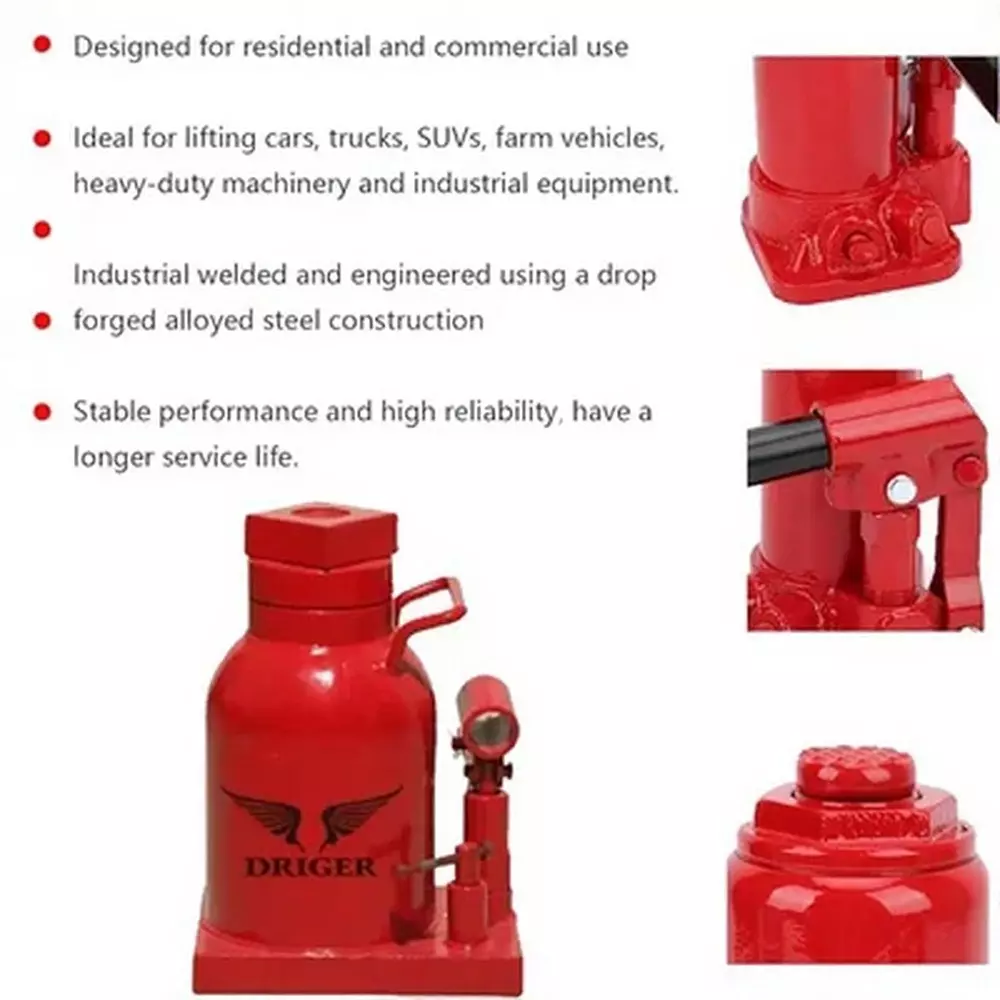 DRIGER Heavy Duty Hydraulic Bottle Jack 50 Ton Load Capacity 400 mm Maximum Lifting Height, DBJ50