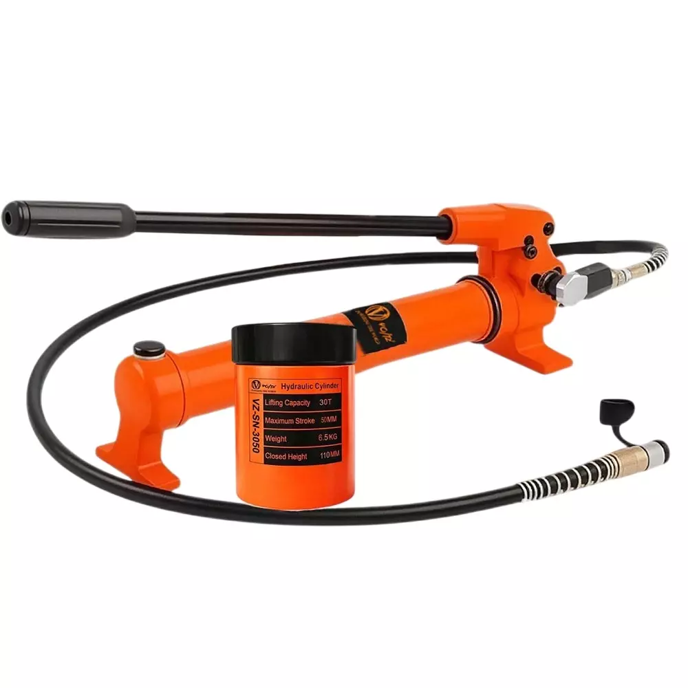 Voltz Hydraulic Lifting Jack with CP-700 Hydraulic Pump Single Acting 10 Ton Lifting Capacity and 50 mm Stroke, VZ-SN-3050