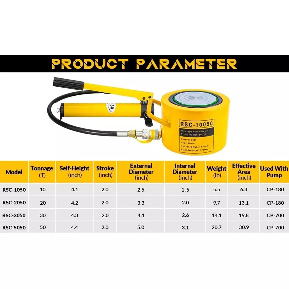 nutronics-hydraulic-cylinder-jack-kit-with-hand-pump-alloy-steel-50-mm-yellow-100-ton-100000-kg-load-capacity-for-industrial-use-rsc-10050700a