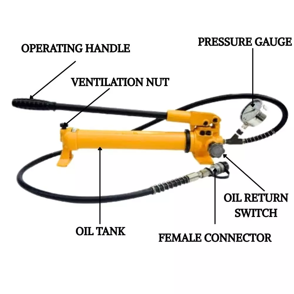 Liftit Hydraulic Single Cylinder Jack with JCP 700 Pump 10 Ton Lifting 100 mm Stroke Length 58 mm Outside Dia., RSC-10100