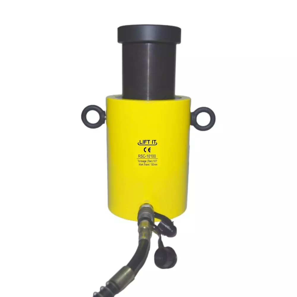 Liftit Hydraulic Single Cylinder Jack with JCP 700 Pump 10 Ton Lifting 100 mm Stroke Length 58 mm Outside Dia., RSC-10100