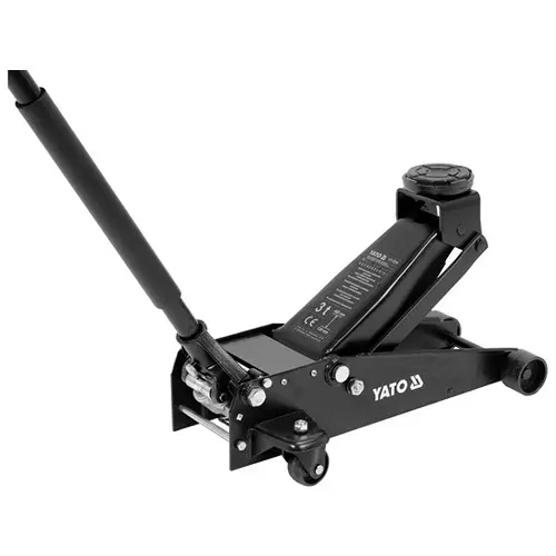 Yato Double Pump Garage Jack 3 Ton Capacity and 130-465 mm Lifting Height, YT-17214