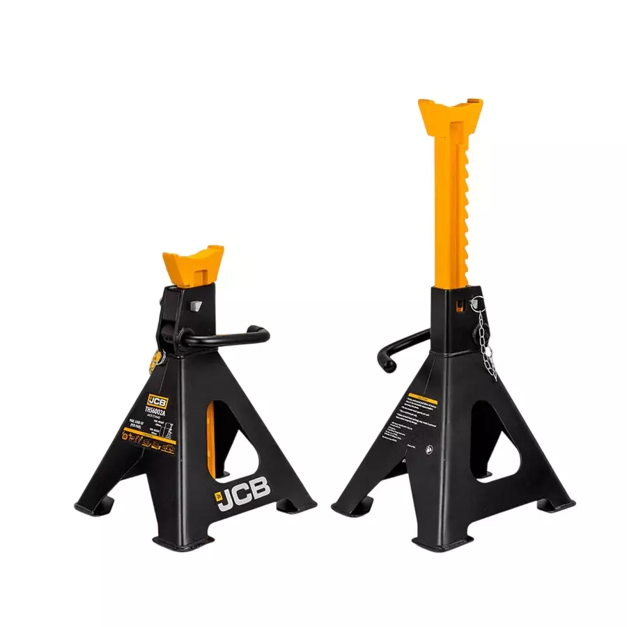 JCB Jack Stand with Pin 6 Ton (6000 Kg) Load Capacity Iron Yellow & Black, JCB-TH56002A