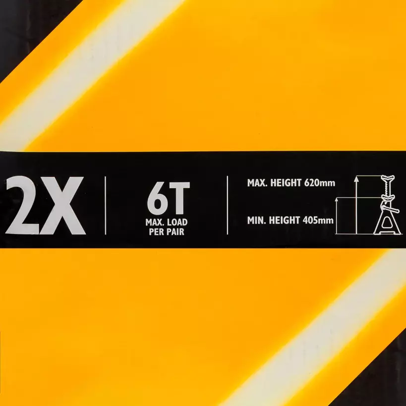 JCB Jack Stand with Pin 6 Ton (6000 Kg) Load Capacity Iron Yellow & Black, JCB-TH56002A