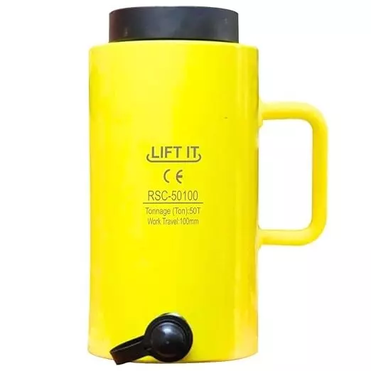 Liftit Hydraulic Single Cylinder Jack 50 Ton Lifting 100 mm Stroke Length 127 mm Outside Dia., RSC-50100