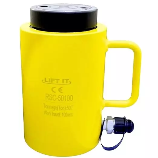 Liftit Hydraulic Single Cylinder Jack 50 Ton Lifting 100 mm Stroke Length 127 mm Outside Dia., RSC-50100