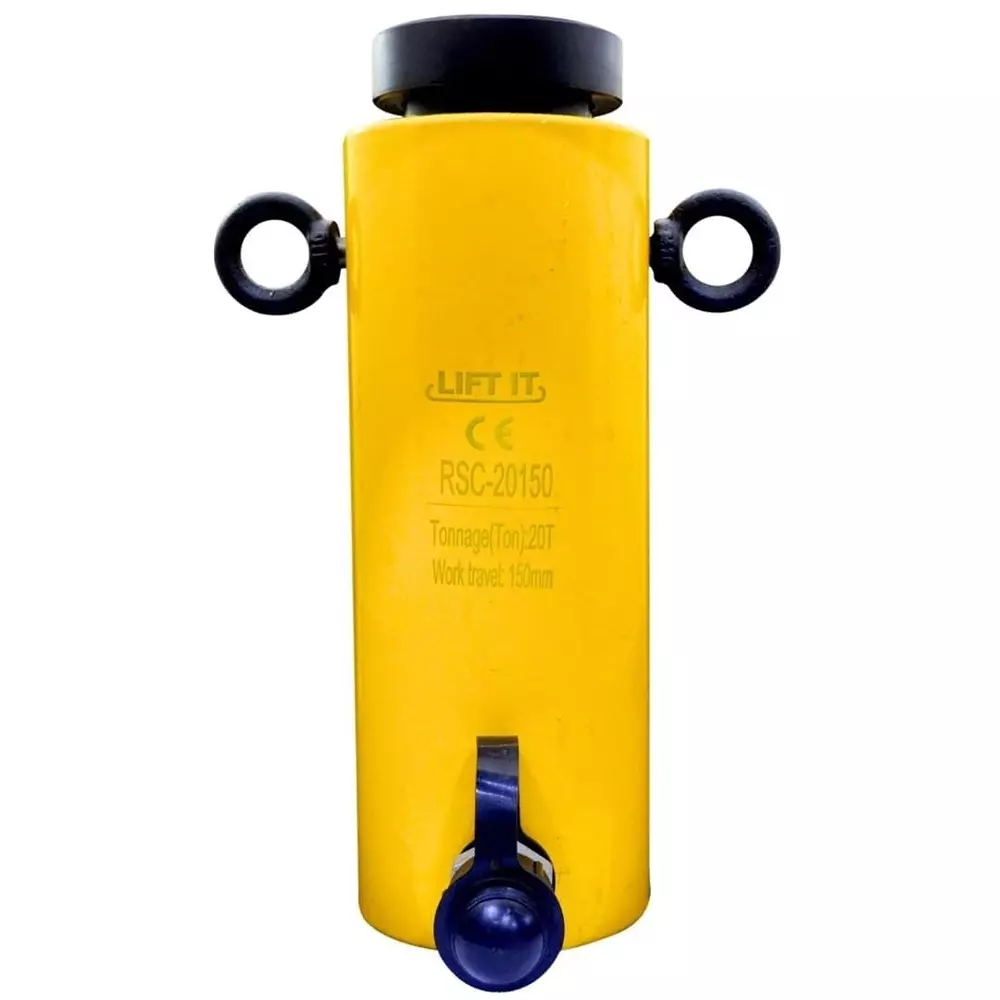 Liftit Hydraulic Single Cylinder Jack with JCP 700 Pump 20 Ton Lifting 150 mm Stroke Length 88 mm Outside Dia., RSC-20150
