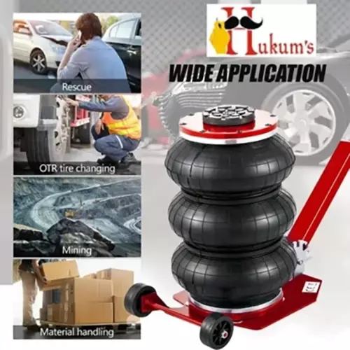HUKUMS Pneumatic Air Bag Jack Quick Lift 3 Ton Load Capacity 400 mm Maximum Lifting Height with Extension Handle, HTBBJ3