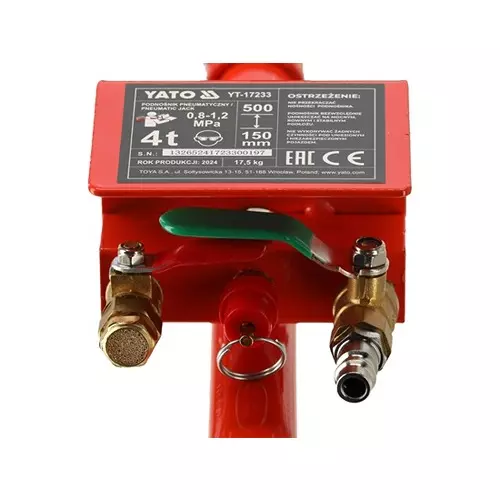 yato-4-ton-capacity-long-handle-pneumatic-jack-150-500-mm-lifting-height-and-08-12-mpa-working-pressure-yt-17233