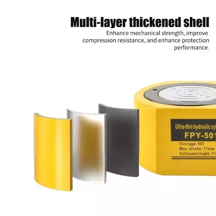 Hartley  Hydraulic Cylinder Jack with Hand Pump Kit 30 Ton (30000 Kg) Load Capacity Alloy Steel  Yellow, FPY-30+700