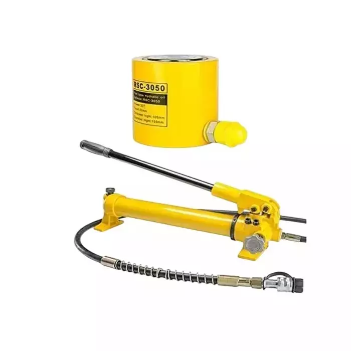 Hartley  Hydraulic Cylinder Jack with Hand Pump Single Acting Kit 30 Ton (30000 Kg) Load Capacity Metal  Yellow, RSC-3050+700