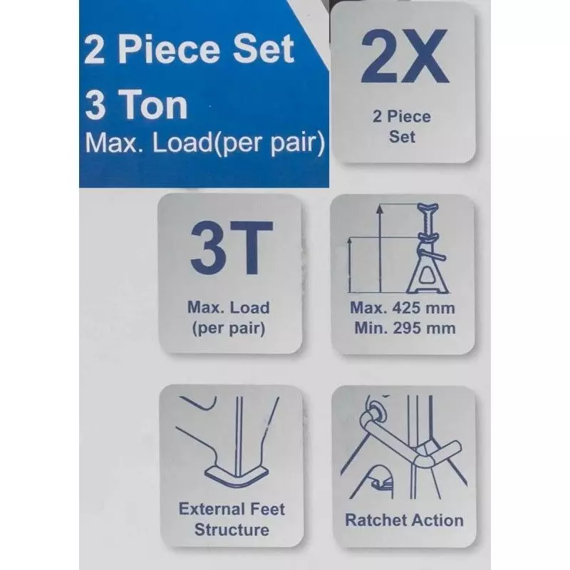 Scheppach Repair Stand 3000 Kg Load Capacity 425 mm Maximum Lifting Height, Sch-TH53003B (Pack of 2)