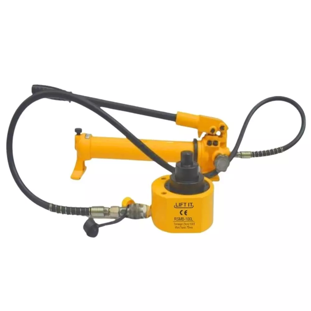 Liftit Hydraulic Multi Stage Jack with JCP 700B Pump 100 Ton Lifting 75 mm Stroke Length 185x160 mm Outside Dia., RSMB 100 1L