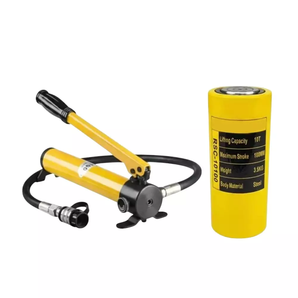 Hartley Hydraulic Cylinder Jack Kit with Hand Pump Metal 100 mm 10 Ton (10000 Kg) Load Capacity for Industrial Uses, RSC-10100+180