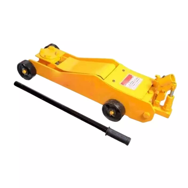 Imported 3 Ton Hydraulic Trolley Jack Mild Steel Body Yellow & Black Color for Automotive Repair & Maintenance, HTJ03