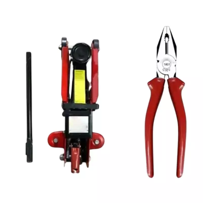 Imported Hydraulic Floor Trolley Jack Mild Steel 2 Ton Capacity & (203.2 mm) 8 inch Combination Plier Combo with Box