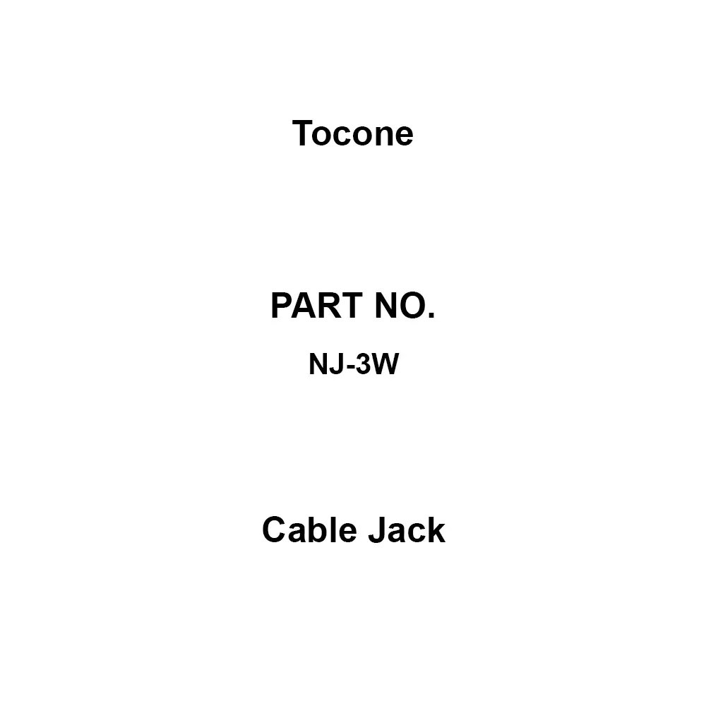 Tocone Cable Jack N type Connector Type Jack Cutting Shape Correspondence Rohs Directive, NJ-3W