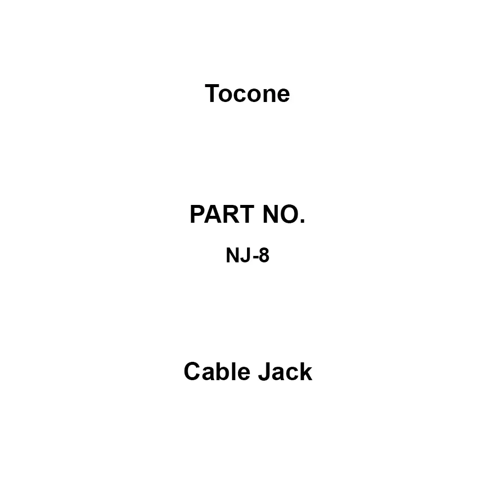 Tocone Cable Jack 1.2 max at DC to 3 GHz Voltage Standing Wave Ratio N type Connector Type Jack Cutting Shape, NJ-8