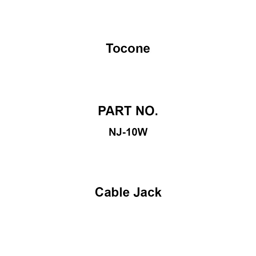 Tocone Cable Jack N type Connector Type Jack Cutting Shape Correspondence Rohs Directive, NJ-10W