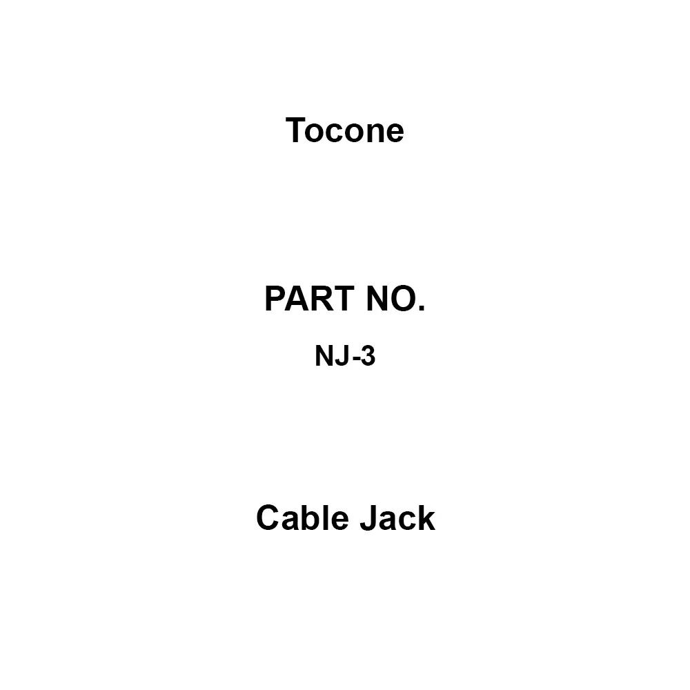 Tocone Cable Jack 1.2 max at DC to 3 GHz Voltage Standing Wave Ratio N type Connector Type Jack Cutting Shape, NJ-3