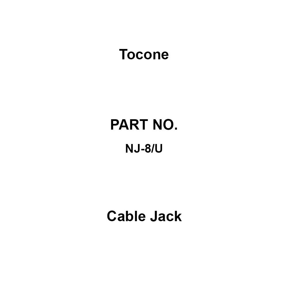 Tocone Cable Jack 1.2 max at DC to 3 GHz Voltage Standing Wave Ratio N type Connector Type Jack Cutting Shape, NJ-8/U