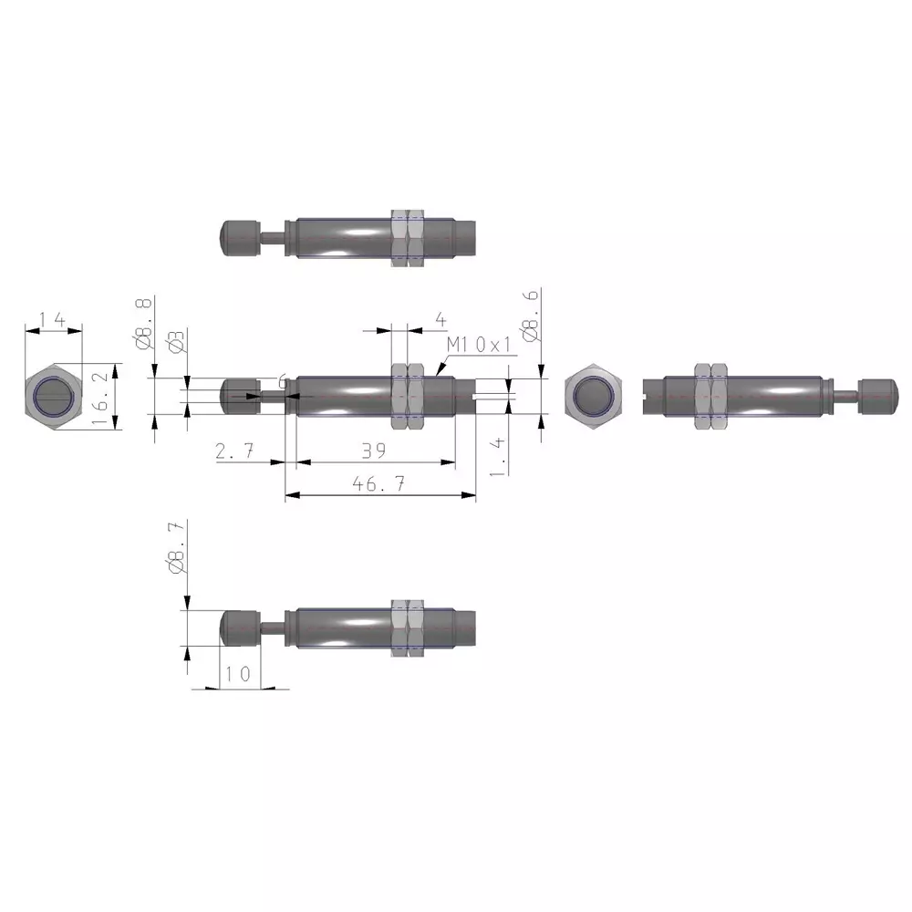 SMC RB 10x6 mm Shock Absorber with Cap, RBC1006