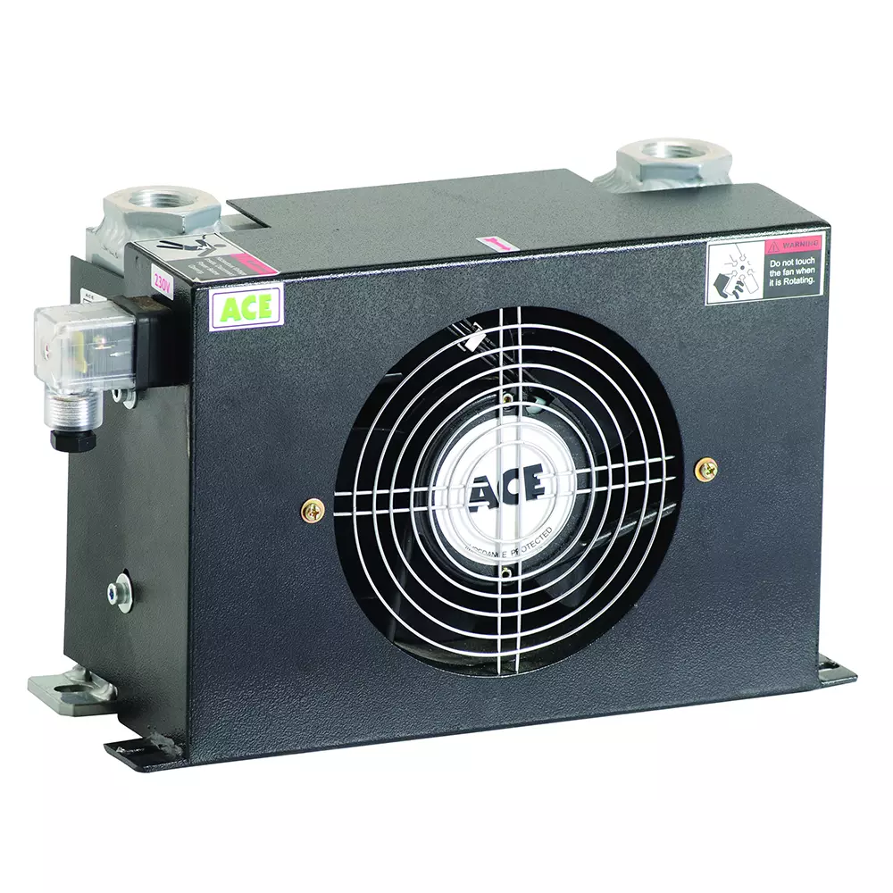 COOLACE Air Cooled Oil Cooler 1 Pole 150 mm (6 inch) Size 3-60 LPM Flow 12 VDC, AH-0608