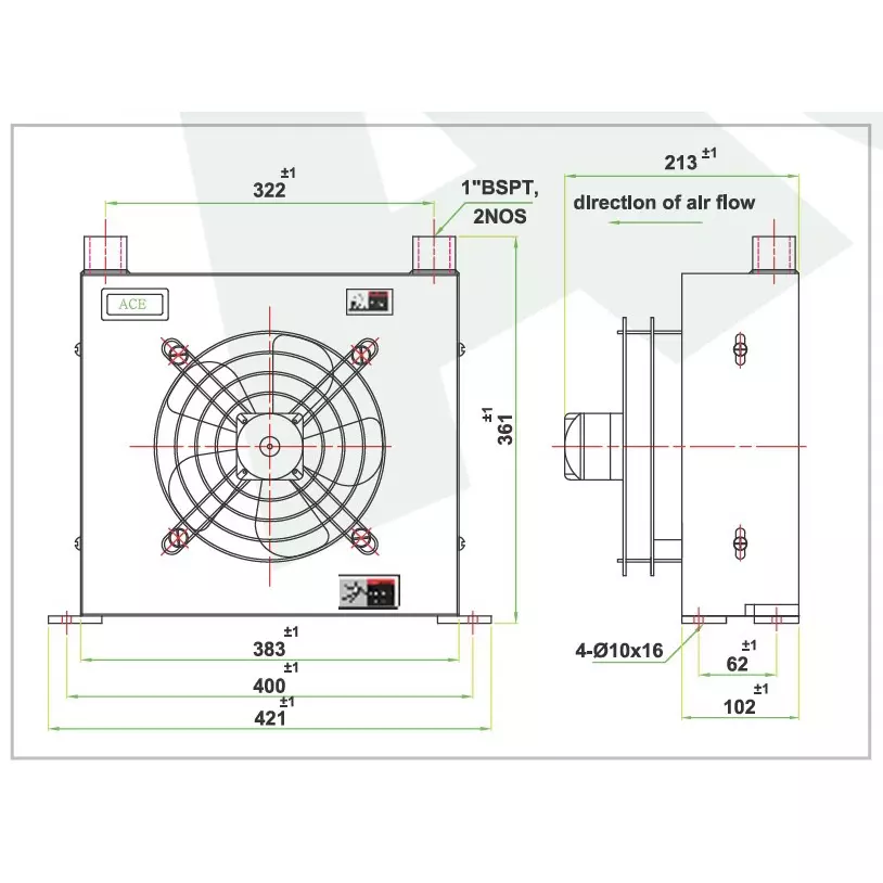 coolace-air-cooled-oil-cooler-20-100-lpm-oil-flow-range-24-v-dc-supply-voltage-and-10-inch-250-mm-fan-size-ah-1012