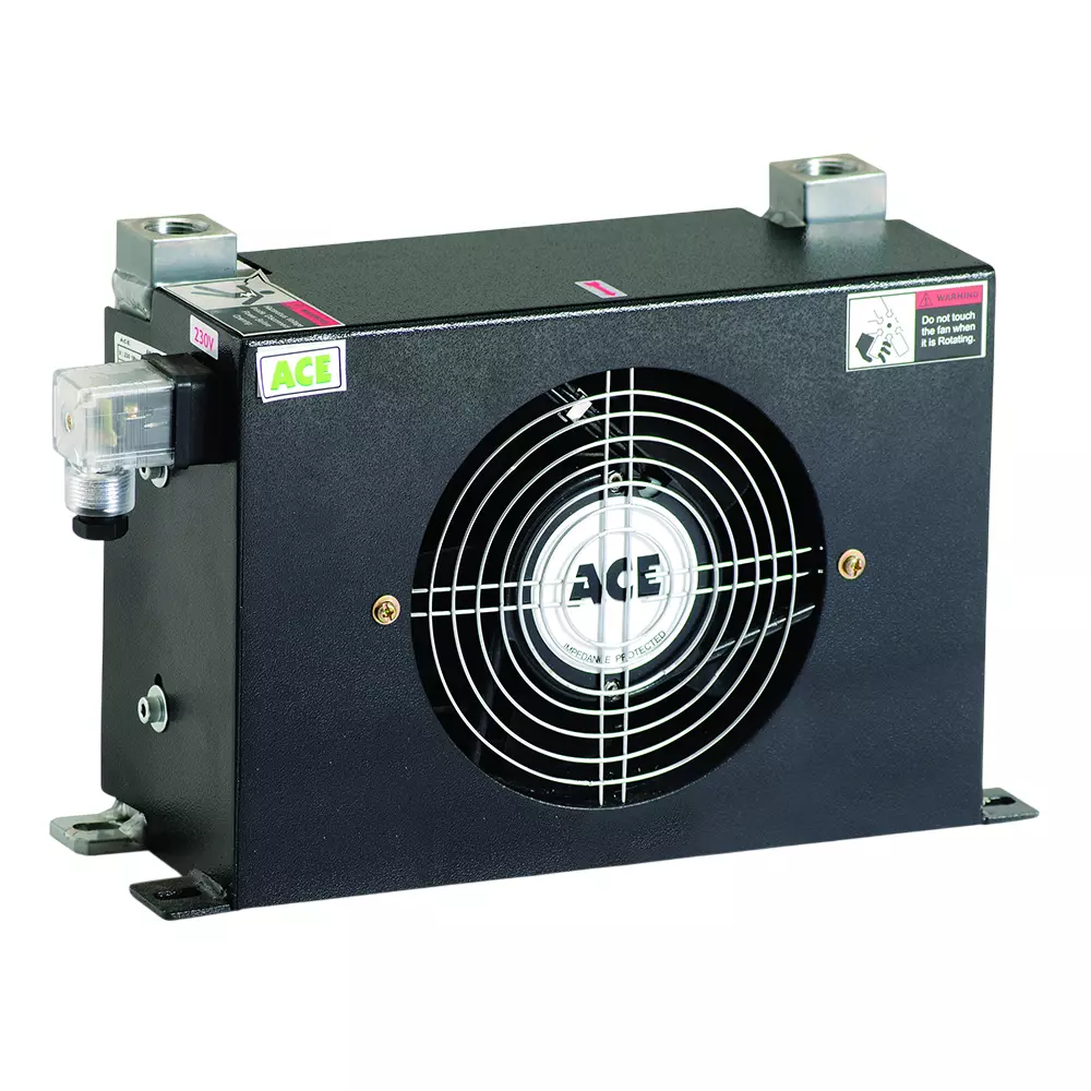 COOLACE Air Cooled Oil Cooler Single Phase 1 Pole 150 mm (6 inch) Size 1-20 LPM Flow 230 VAC, AW 0608