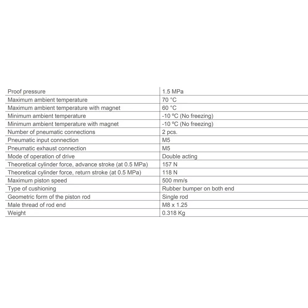 SMC 20 mm Bore Size 80 mm Stroke Auto Switching Compact ISO Cylinder, CD55B20-80M