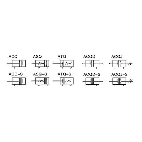 Airtac ACQ Series Pneumatic Compact Cylinder Double Acting 80 mm Bore Dia. 20 mm Stroke Length
