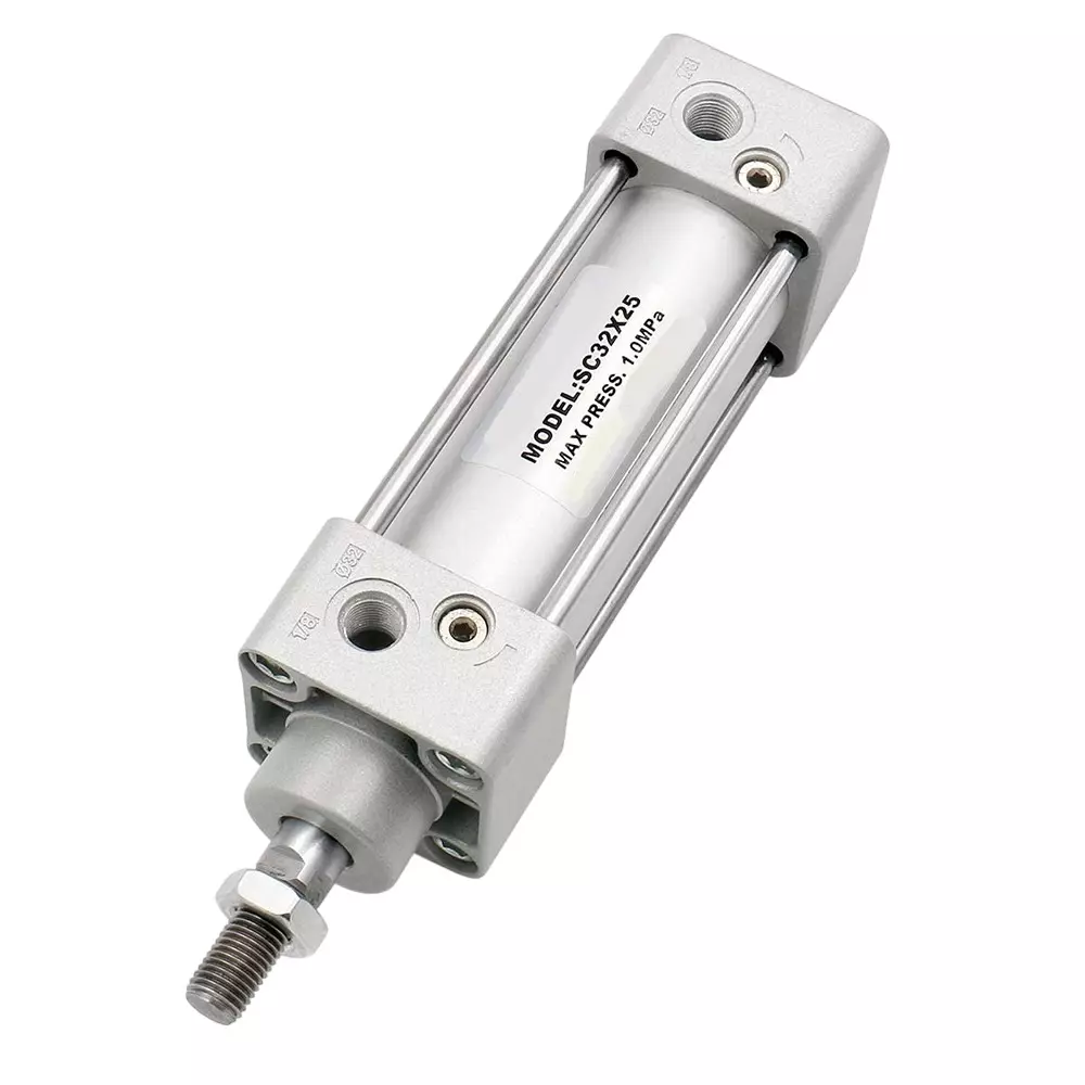 Invento Pneumatic Air Cylinder Double Acting Single Rod 32 mm Bore & 25 mm Stroke Size 1.0 MPa/145 PSI MAx. Pressure, SC 32 X 25