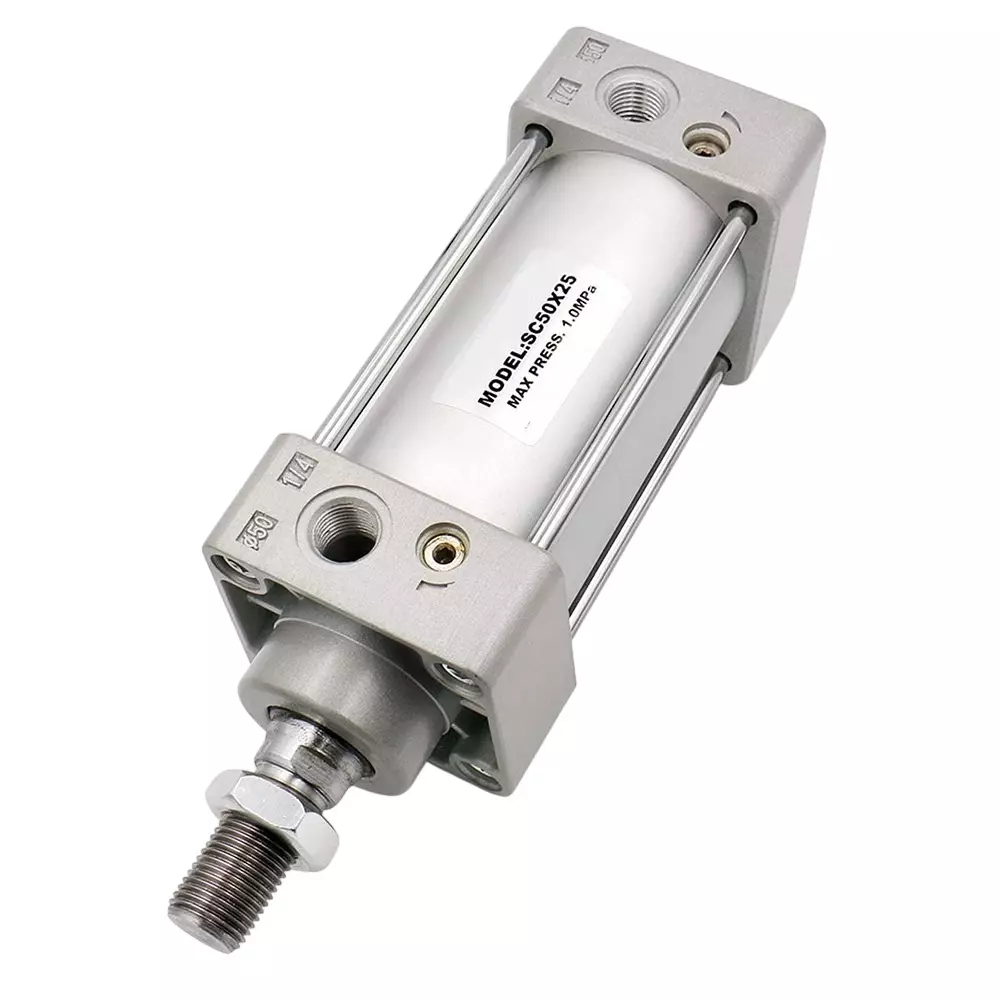 Invento Pneumatic Air Cylinder Double Acting Single Rod 50 mm Bore & 25 mm Stoke Size 1.0 MPa/145 PSI MAx. Pressure, SC 50 X 25