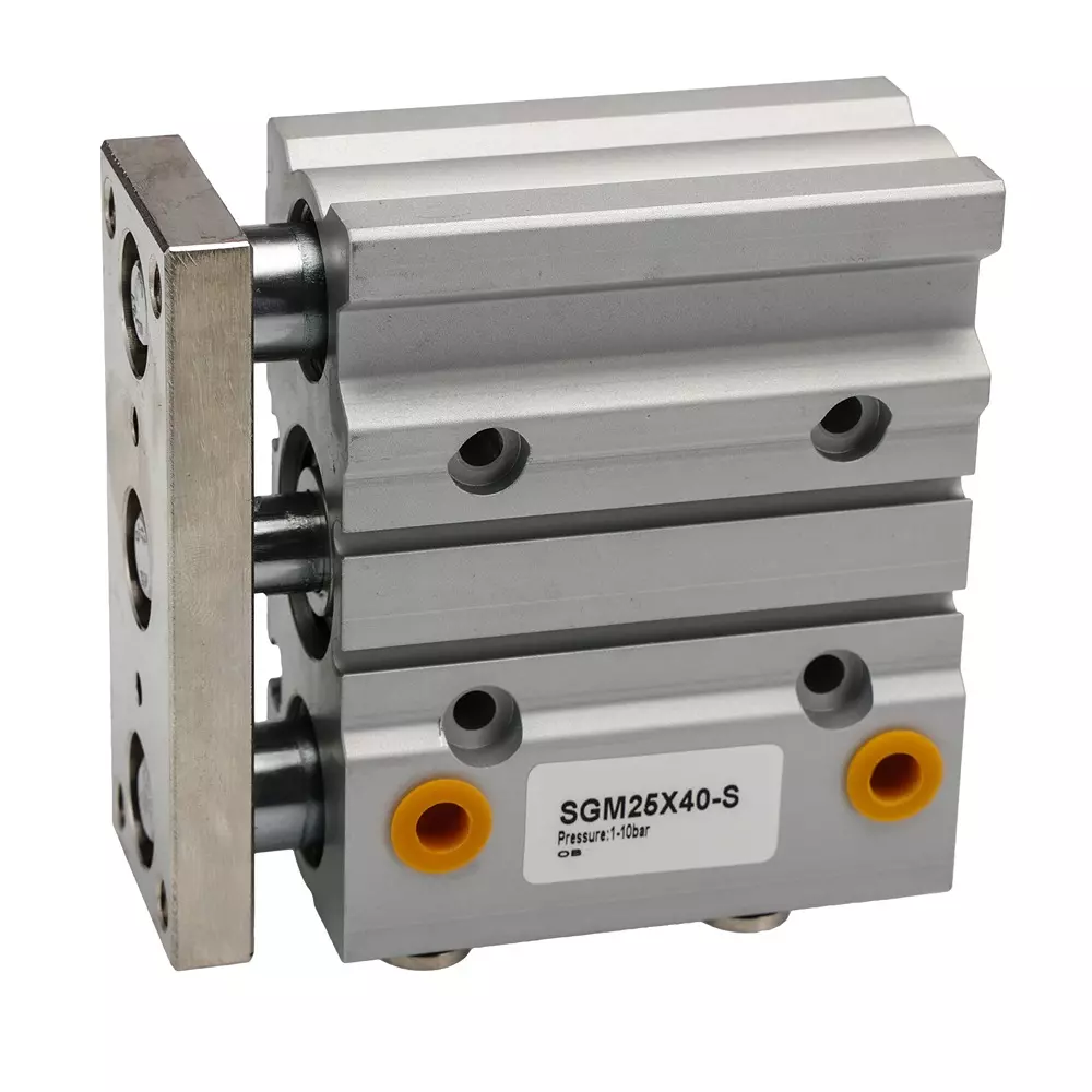 RS PRO Pneumatic Guided Cylinder 40 mm Stroke 10 bar Double Action G 1/8 Connection, 180297