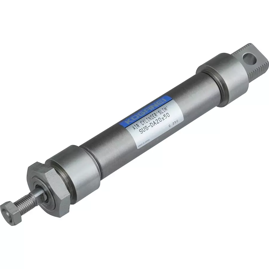 KOGANEI 50 mm Stroke Slim Cylinder Double Acting Sus Specification 20 mm Diameter, SUS-DA20X50