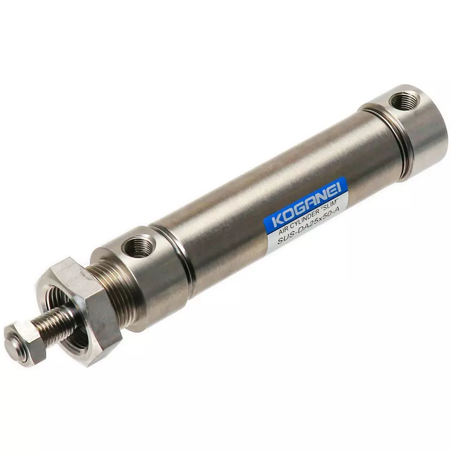 KOGANEI 50 mm Stroke Slim Cylinder Double Acting Sus Specification 25 mm Diameter, SUS-DA25X50-A