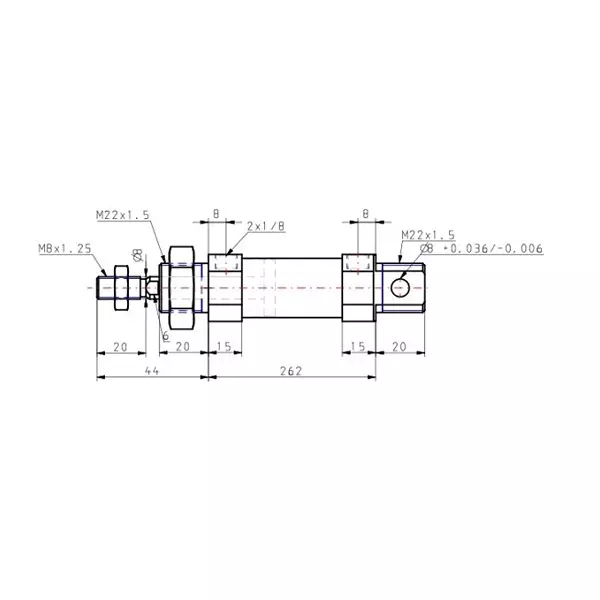 SMC 20 mm Bore 200 mm Stroke Auto Switching Round ISO Cylinder, CD85N20-200-B