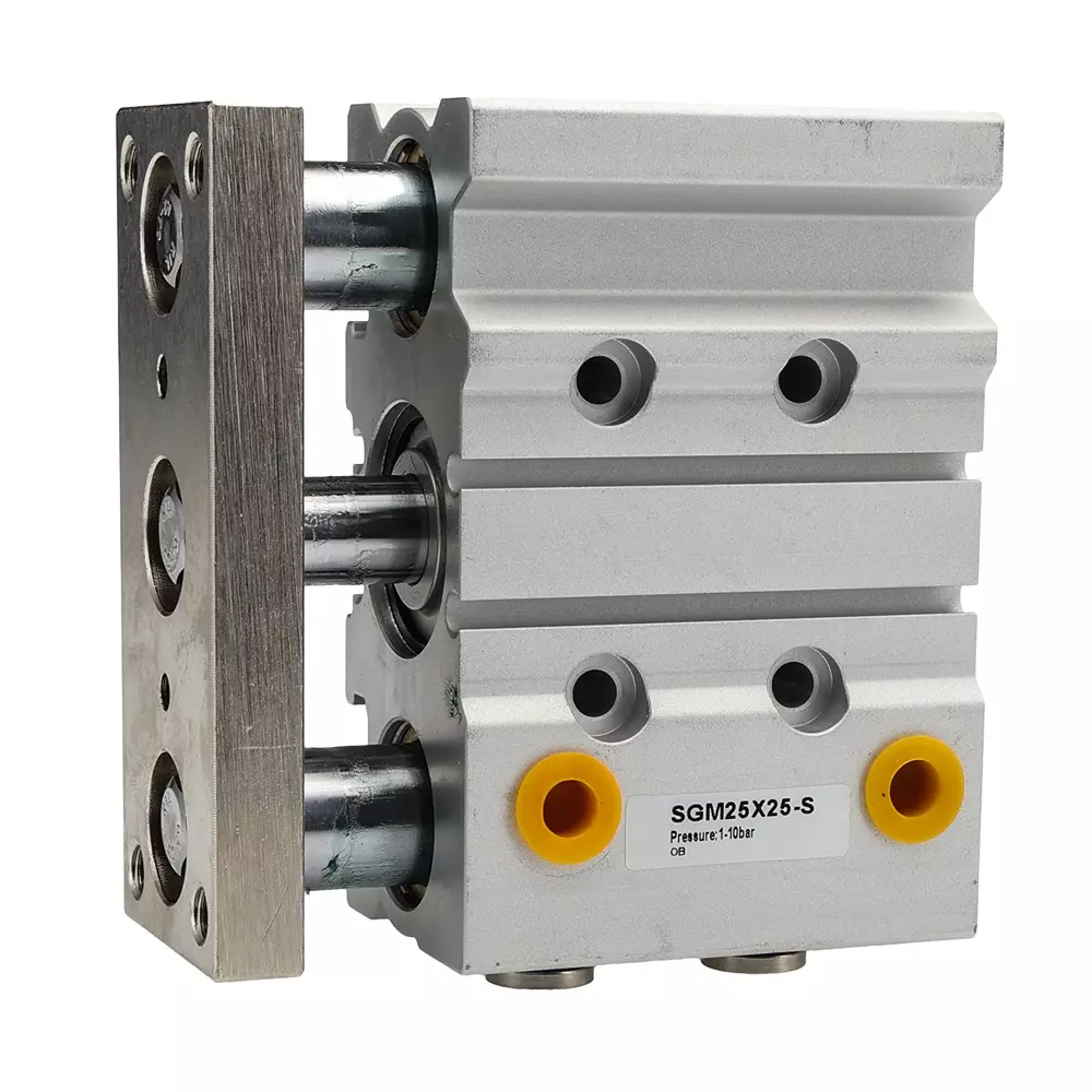 RS PRO Pneumatic Guided Cylinder 25 mm Stroke 10 bar Double Action G 1/8 Connection, 180343