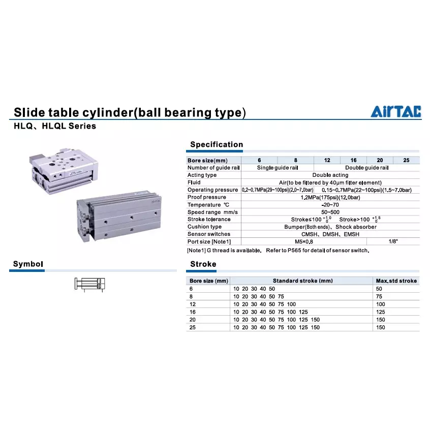 airtac-hlql-series-precision-slide-cylinder-double-acting-type-6-mm-bore-diameter-50-mm-stroke-and-29-100-psi-operating-pressure
