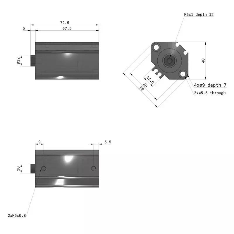 SMC Rc/M 25 mm Bore Size 35 mm Stroke Compact Cylinder, CDQ2B25-35DZ