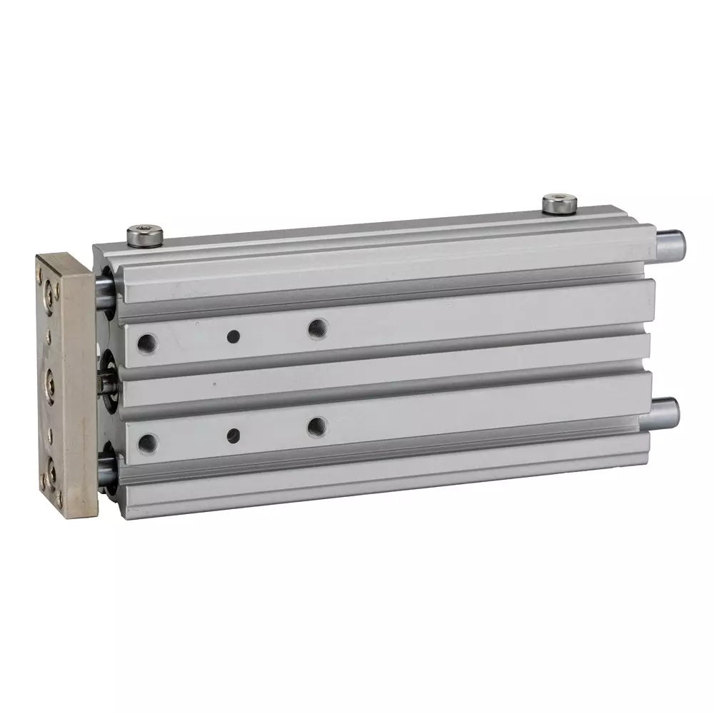 RS PRO Pneumatic Guided Cylinder 100 mm Stroke 10 bar Double Action M5 Connection, 180332