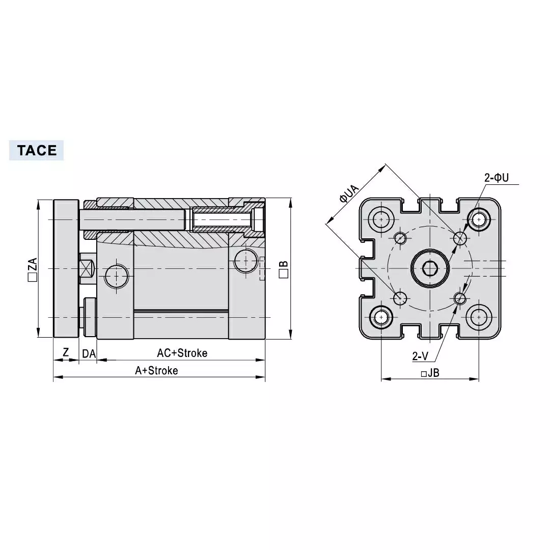 airtac-tace-series-compact-cylinder-double-acting-type-non-rotating-with-yoke-15-mm-stroke-and-100-mm-bore-diameter