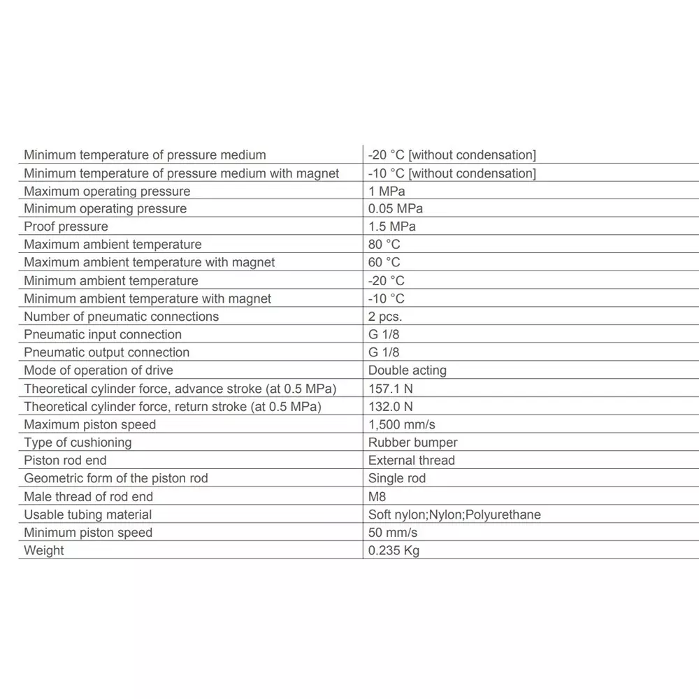SMC 20 mm Bore 40 mm Stroke Auto Switching Round ISO Cylinder, CD85N20-40-B