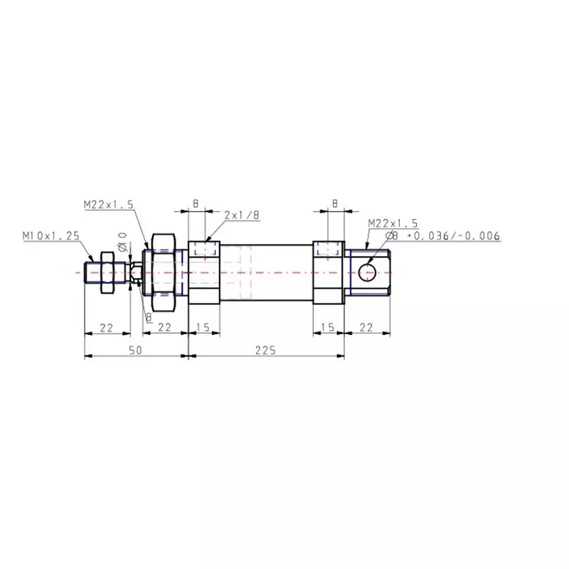 SMC 25 mm Bore 160 mm Stroke Auto Switching Round ISO Cylinder, CD85N25-160-B