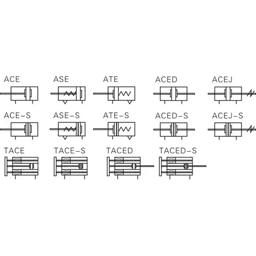 Airtac ACE Series Pneumatic Compact Cylinder Double Acting 125 mm Bore Dia. 120 mm Stroke Length
