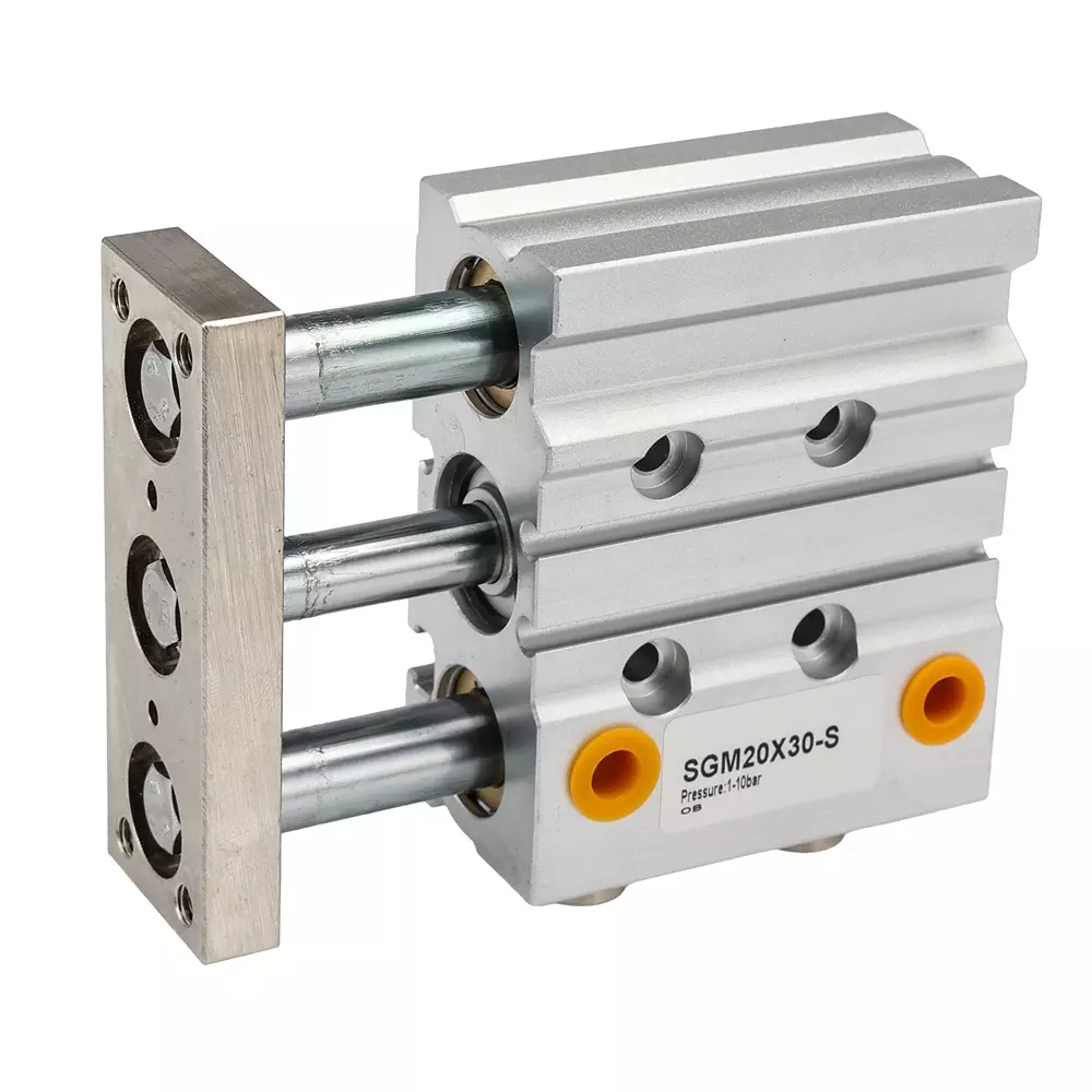 RS PRO Pneumatic Guided Cylinder 30 mm Stroke 10 bar Double Action G 1/8 Connection, 180286